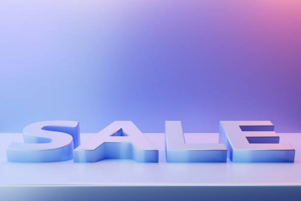 istock Sale inscription on blue background, 3d render 1432921077