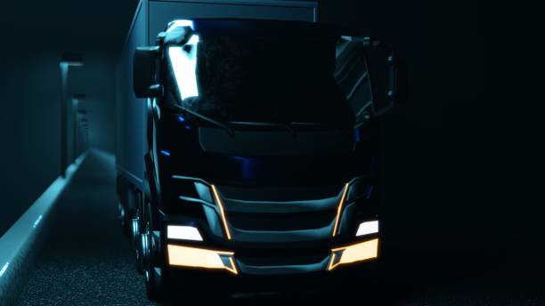 istock A truck drives through an illuminated tunnel at night. 1432928067