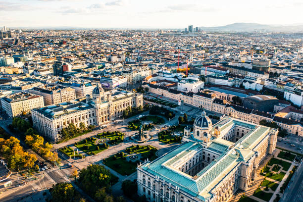 istock Aerial Drone Photo - Sunrise over Vienna, Austria 1432930632