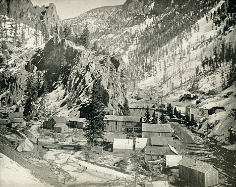 A large mining town built for miners in Nevada in 19th century Silver and Gold rush on West Coast of America in 19th century