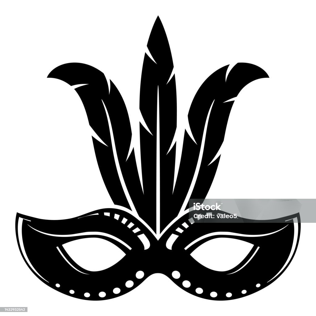 Mặt Nạ Carnival Biểu Tượng Hình Bóng Màu Đen Bị Cô Lập Trên Nền ...