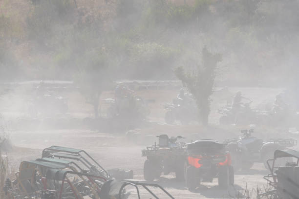 Offroad extreme vehicle racing with the mud. ATV, buggy, quad, UTV, 4x4