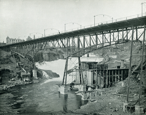 Spokane Falls is the name of a waterfall and dam on the Spokane River, located in the central business district in downtown Spokane, Washington. The Native American name for the Spokane Falls means 