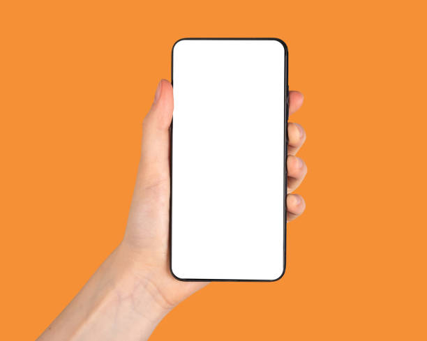 istock Smartphone, mobile phone screen mock up, white blank template for app promo 1432940300