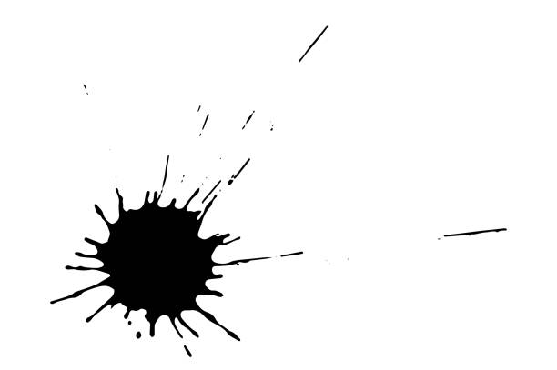Splash of ink A splash of black ink on a white background. Vector illustration. splash crown stock illustrations