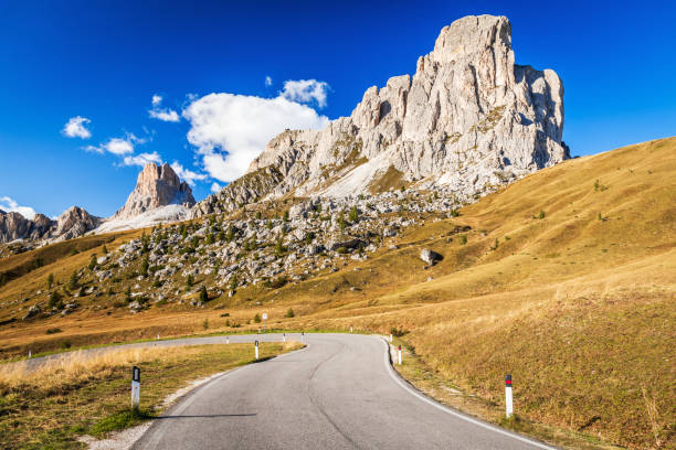 Passo Giau in Dolomites Mountains, northern Italy stock photo