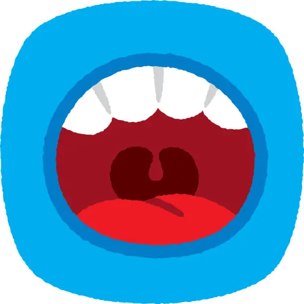 Vector illustration of Mouth Open Doodle 4