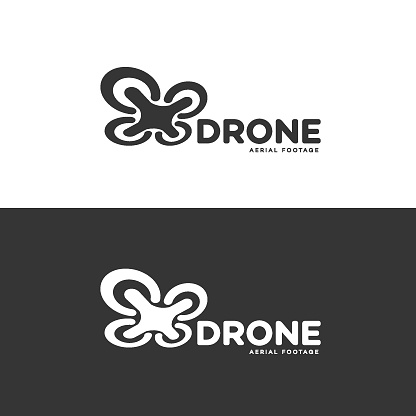 istock Set of drone and quadrocopter logo isolated on white and black background. Set of drone service and accessories labels, badges and design elements. Vector Illustration 1432943001
