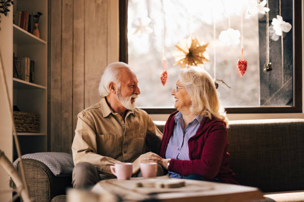 istock Mature people, looking at each other, holding hands, sharing love. 1432943822