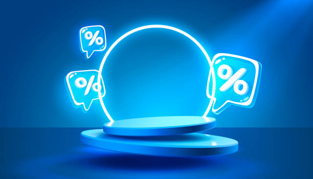 Mega sale special offer, Stage podium percent, Stage Podium Scene with for Award, Decor element background. Vector Mega sale special offer, Stage podium percent, Stage Podium Scene with for Award, Decor element background. Vector illustration sales win stock illustrations