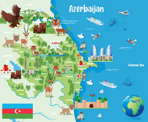 Vector illustration of Azerbaijan Map