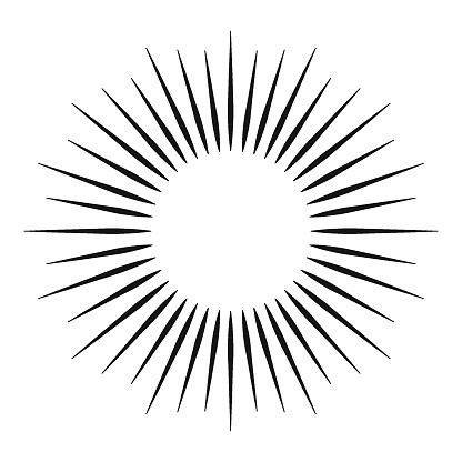 Sunburst black color line isolated on white background. vector 10 eps