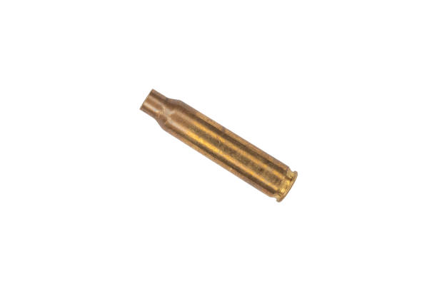 istock Used firearms cartridge 5,56 x 45 isolated on white background. 1432950767