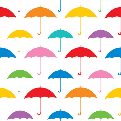 Vector seamless pattern of colorful umbrellas seamless pattern.