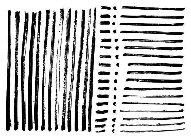 Brush strokes A set of textured brush strokes. bristle stock illustrations