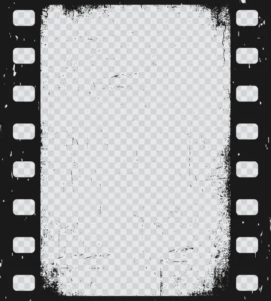Vector illustration of Old grunge movie film strip, filmstrip texture