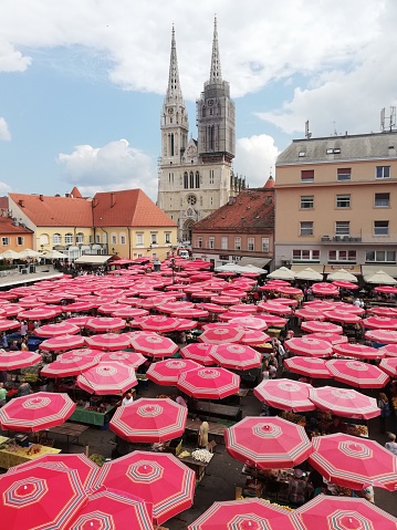 Dolac is the most famous market in the center of Zagreb, capital of Croatia.
