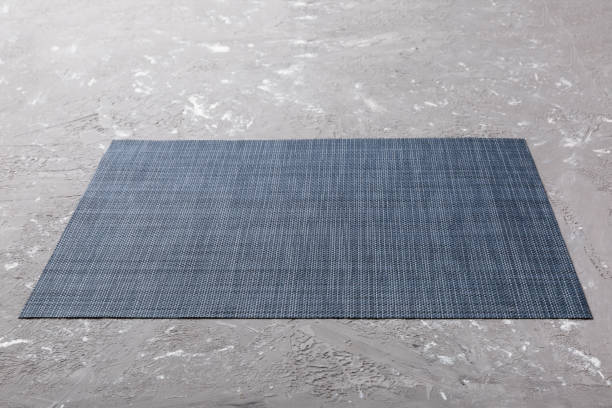 istock Perspective view of grey tablecloth for food on cement background. Empty space for your design 1432968744