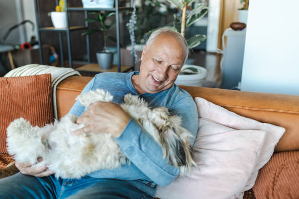istock Senior Man Holding His Dog 1432973914