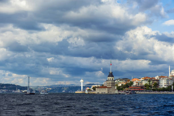 istock Bosphorus with famous Maiden Tower Kiz Kulesi in Istanbul 1432986795