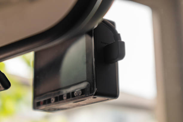 istock Car CCTV camera video recorder for driving safety on the road 1432986846