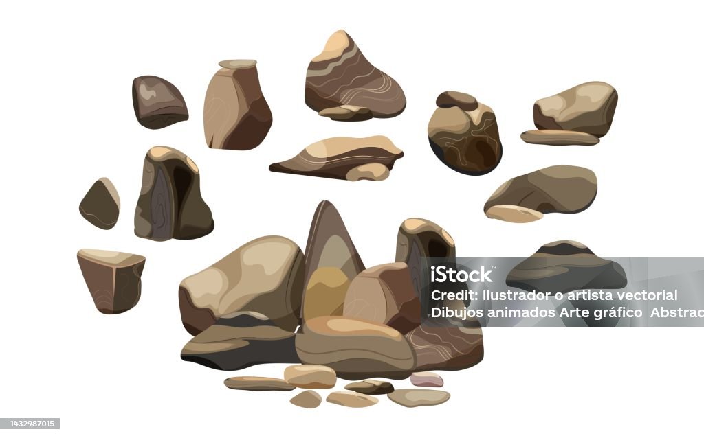 Block Shaped Rocks Web Stock Illustration - Download Image Now - Block Shape, Boulder ...