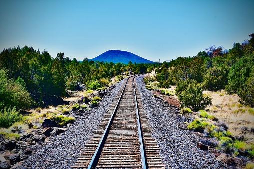 Antonito, Colorado, USA - July 22, 2023: The Cumbres & Toltec Scenic Railroad steam train travels from Antonito, Colorado, to Chama, New Mexico on a summer day.