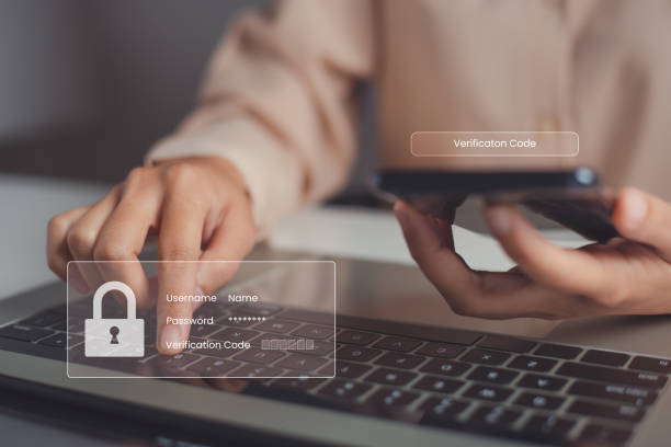istock Female hand enters one-time password received on mobile phone for authentication process to login to web page, mobile OTP security authentication method, 2-step authentication web page. 1432993799