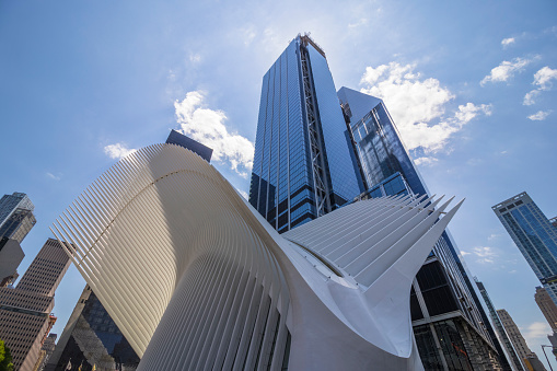 New York City, United States - May 17, 2017: Oculus in Lower Manhattan.