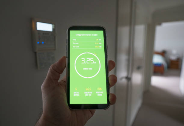 istock Checking status of household energy consumption on a smartphone device 1432998329