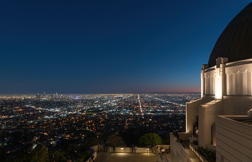 The Griffith Observatory in Los Angeles is the best place to look over downtown Los Angeles