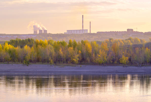 old chemical plant at river Main in Frankfurt