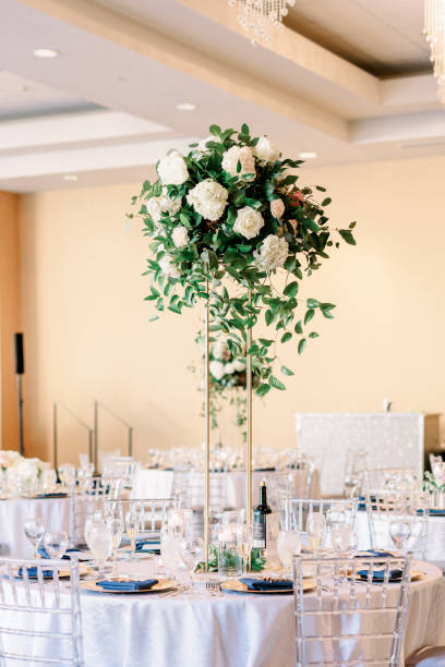 Floral Arrangement Centerpiece at a Wedding Reception