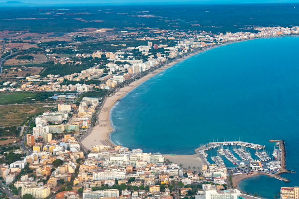 istock aerial of Palma de Mallorca in dawn with empty beach 1433008378