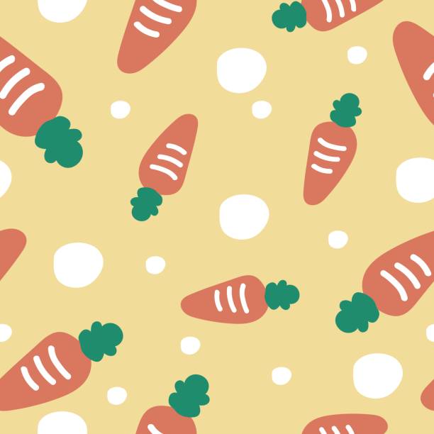 wzór artystyczny linii warzywnej marchwi dla niemowląt - carrot baby carrot food backgrounds stock illustrations