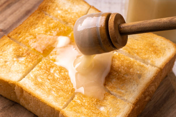 istock Honey butter toast with white honey 1433013539