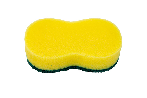 Dishwashing sponge scrubber cleaner scrub utensil abrasive soft isolated white