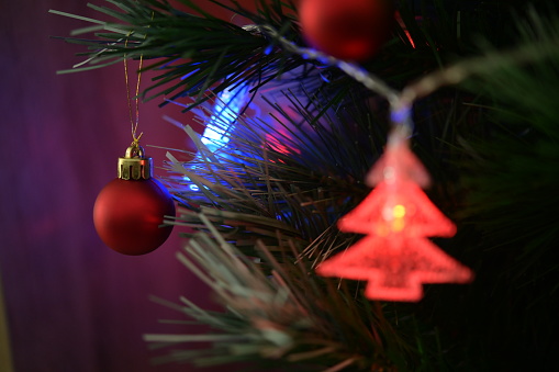 christmas decoration hanging on tree
