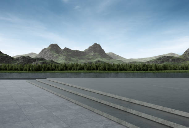 3D rendering background for car park.