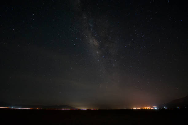 istock Milky way over the dry lake 1433020294