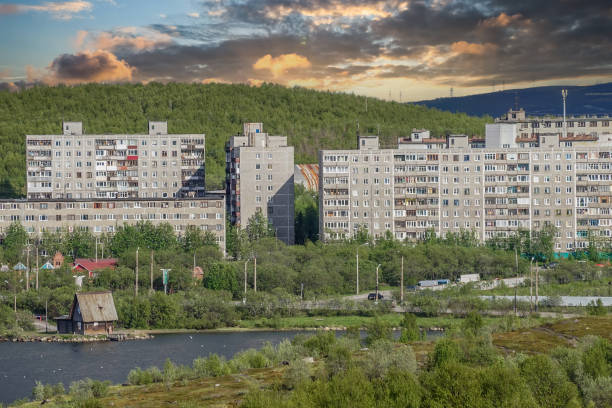 Murmansk, Russia.Urban landscape with buildings and architecture.Murmansk, Russia. Urban landscape with buildings and architecture.