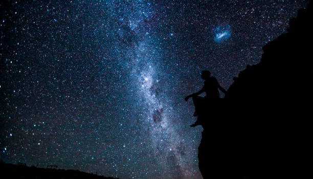 istock Silhouetted Figure watching the Milky Way 1433023583