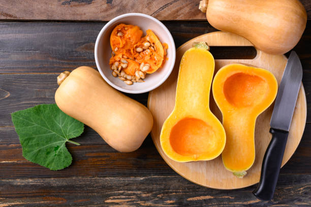 istock Butternut squash or butternut pumpkin prepare for cooking 1433026080