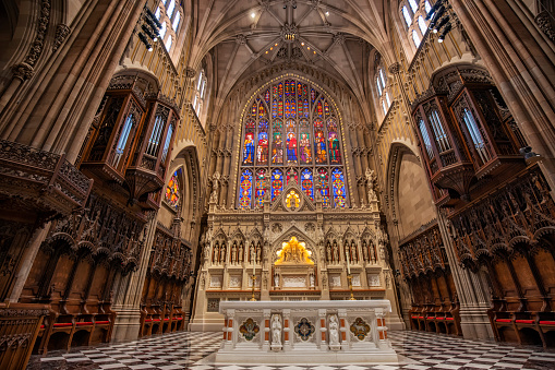 Interior view of Trinity Church at New York City Lower Manhattan