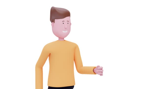 Close up 3d animation cartoon Male walk cycle.