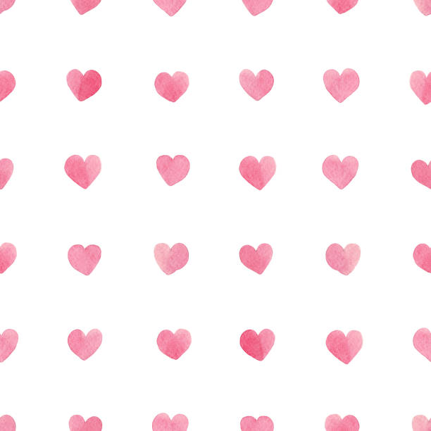 istock Watercolor hearts seamless background for background texture, wrapping paper, textile greeting card template or wallpaper design 1433031292