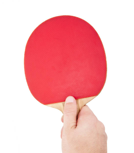 istock Red table tennis racket in the hand 1433032422