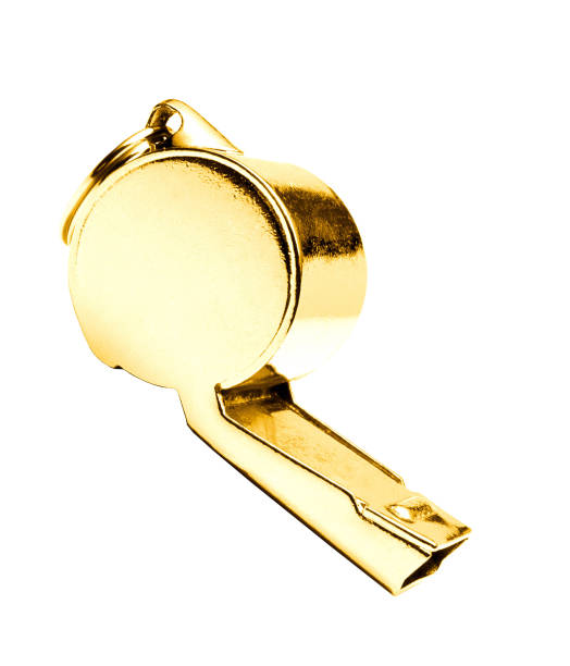 istock Golden whistle pendant isolated 1433036414
