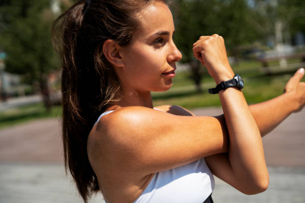 istock Young woman resting after training outdoors. 1433039201