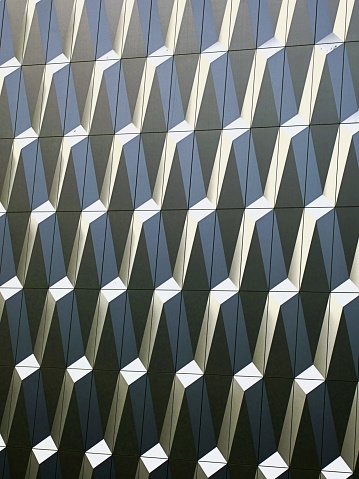 abstract shapes of modern building, with structural lines
